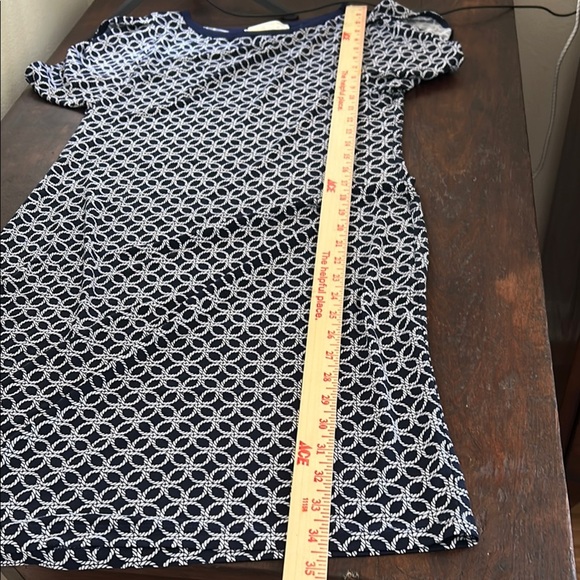 Michael Kors Blue Midi Dress with Crew Neck and Raglan Sleeves - Picture 10 of 11